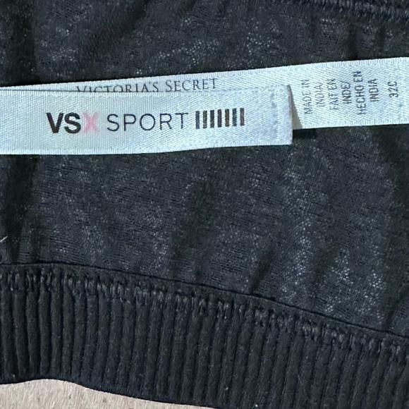 VICTORIAS SECRET SPORT VSX 32C GRAY SPORTS BRA HIGH IMPACT ZIP FRONT BLACK 32 C - Picture 6 of 6